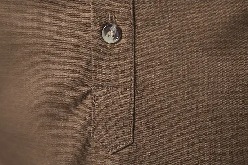 Men's White Linen Button Front Shirt Medium — feature 37