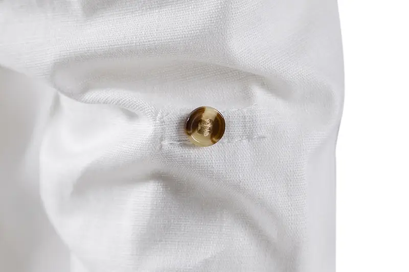 Men's White Linen Button Front Shirt Medium — feature 6
