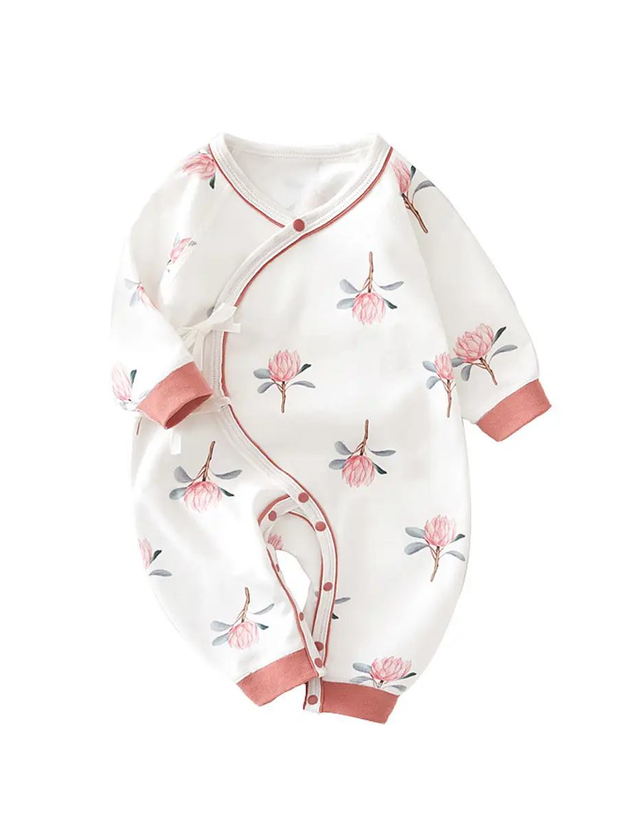 Newborn Baby Cotton Butterfly Romper Set White Four Seasons - Image 9