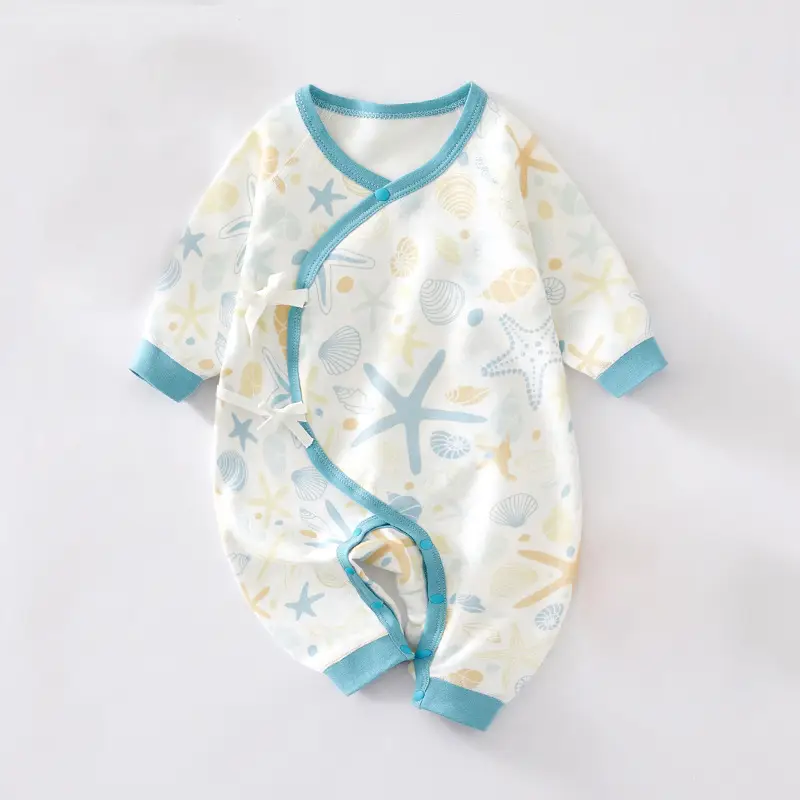 Newborn Baby Cotton Butterfly Romper Set White Four Seasons - Image 2
