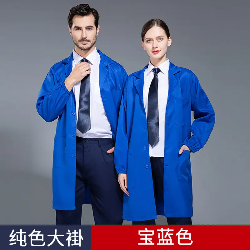 Men's Blue Coat Overalls Workwear Dust Proof - Image 5