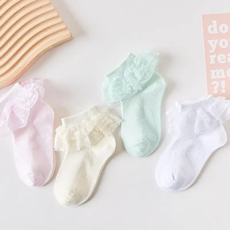 White Lace Socks for Girls Women Summer Wear - Image 6