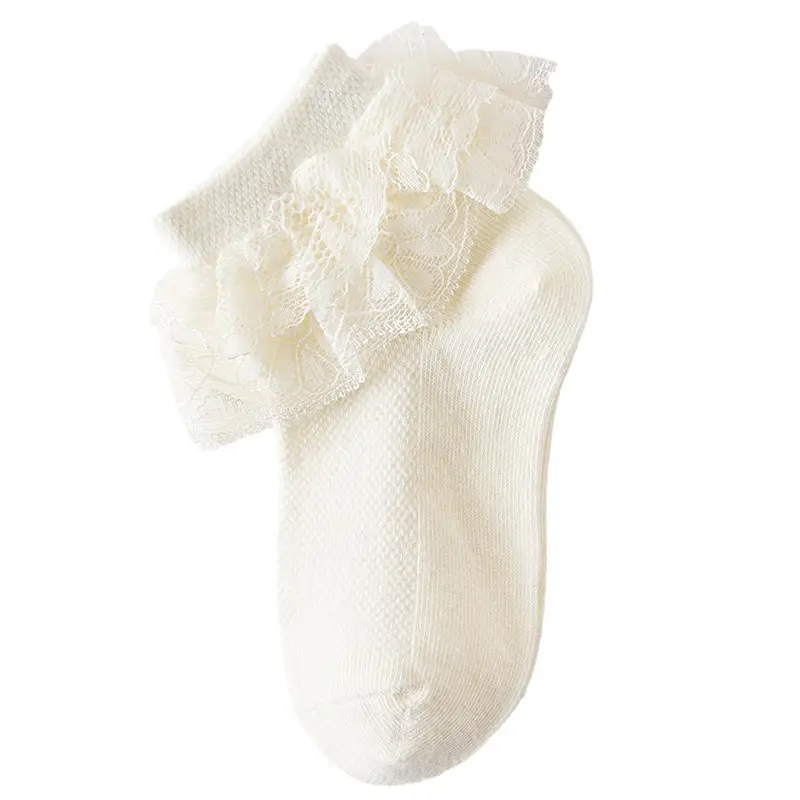 White Lace Socks for Girls Women Summer Wear - Image 4
