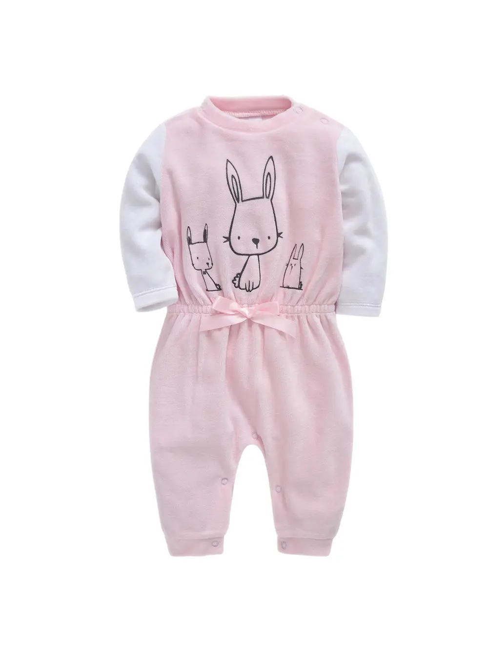Blue Foot-Wrapped Baby Jumpsuit 3M+