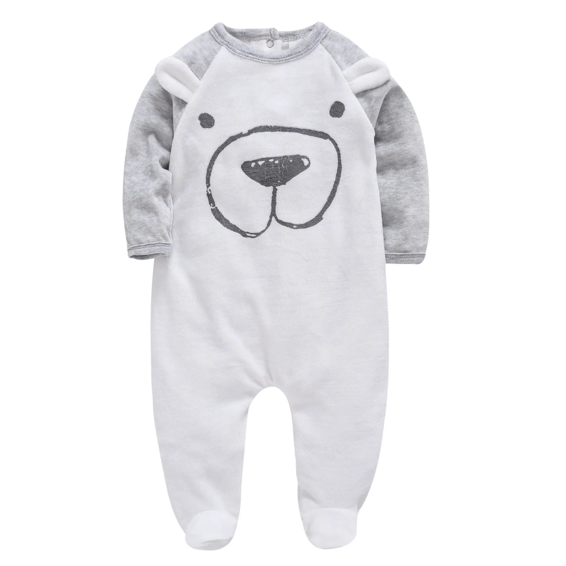 Blue Foot-Wrapped Baby Jumpsuit 3M+