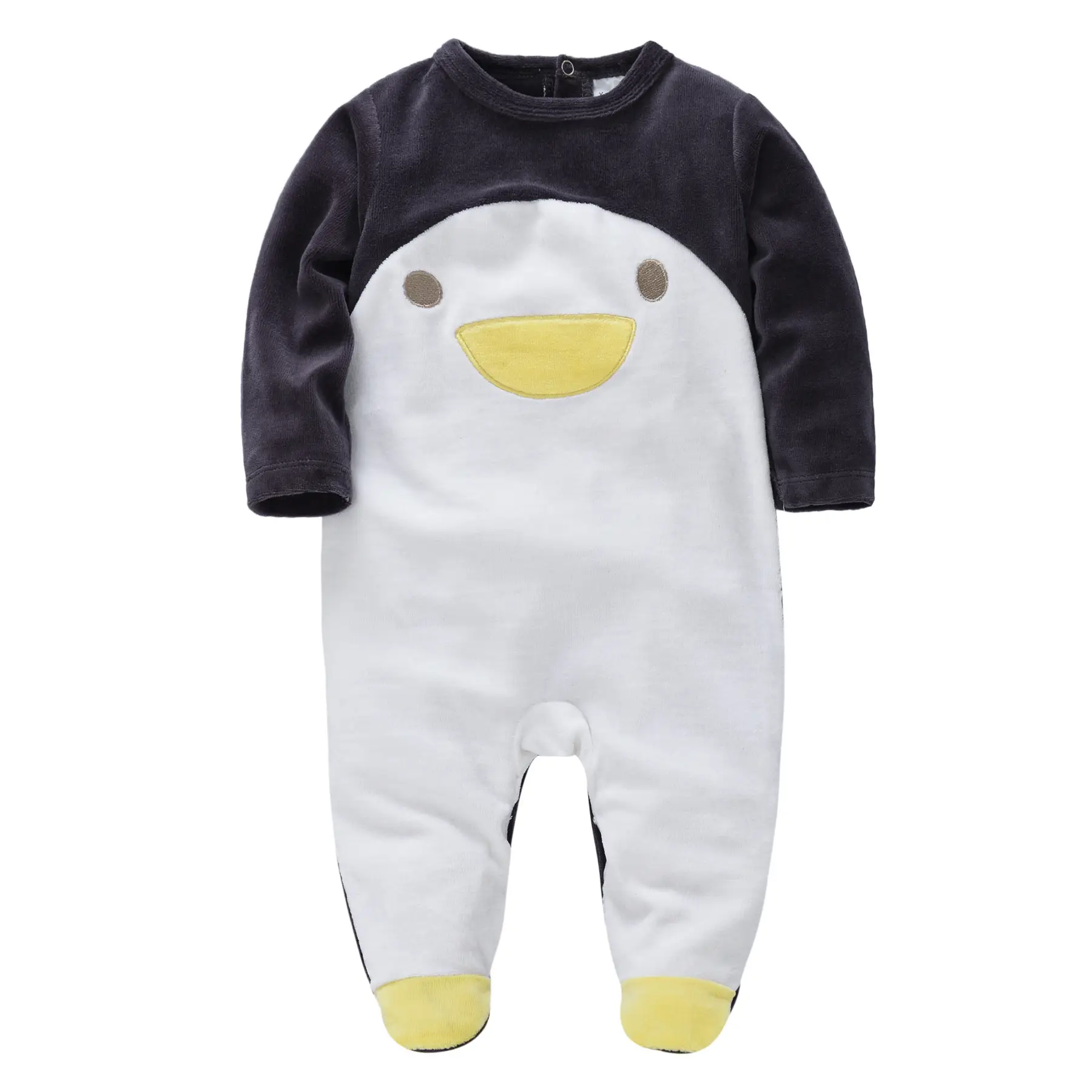 Blue Foot-Wrapped Baby Jumpsuit 3M+
