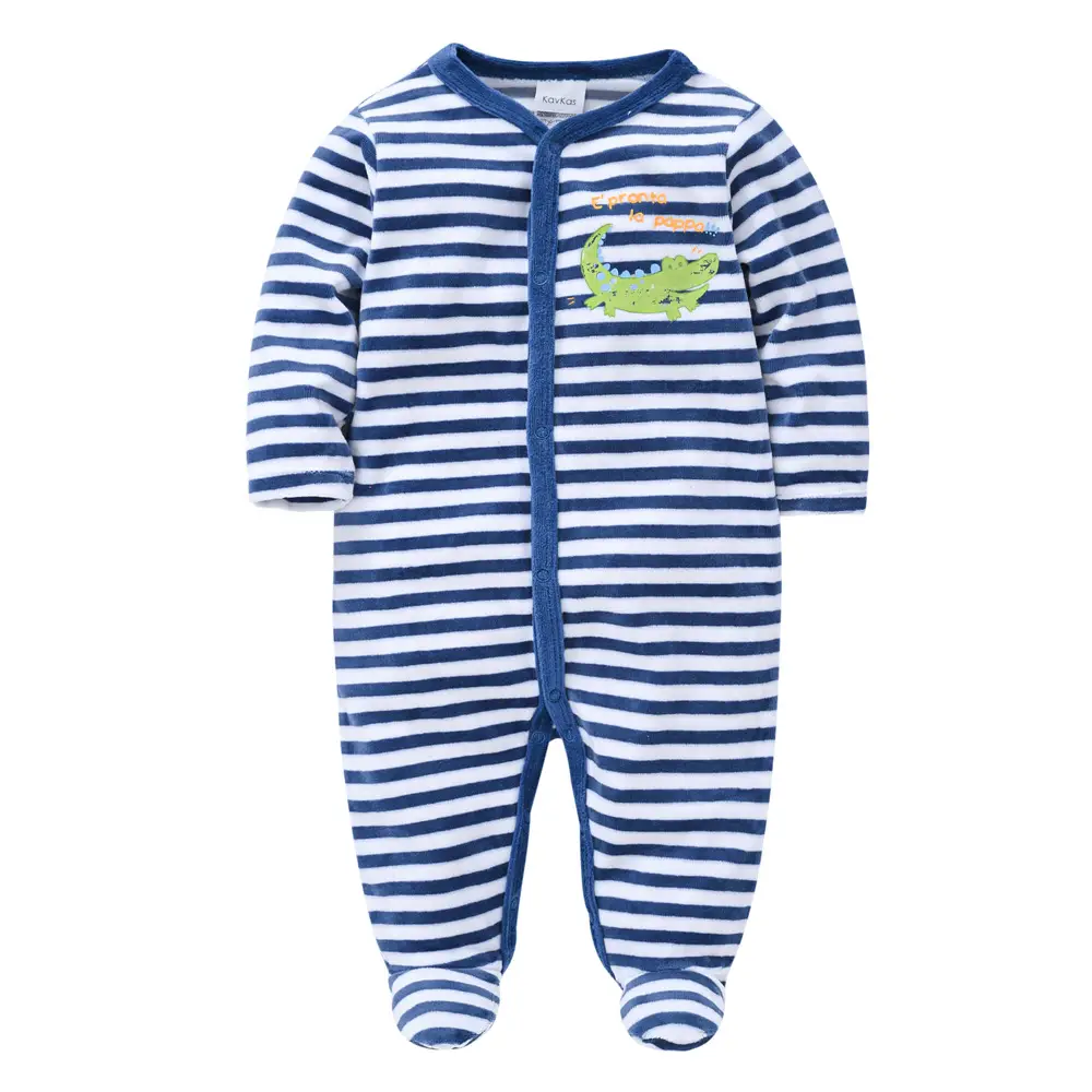 Blue Foot-Wrapped Baby Jumpsuit 3M+