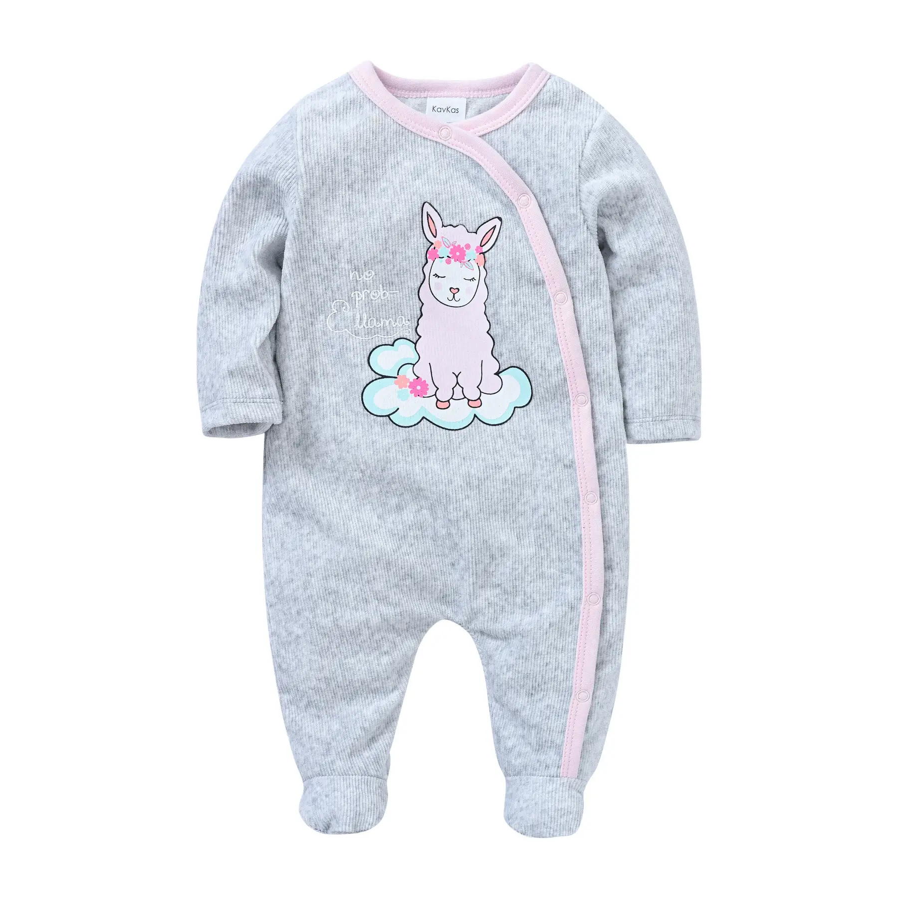 Blue Foot-Wrapped Baby Jumpsuit 3M+
