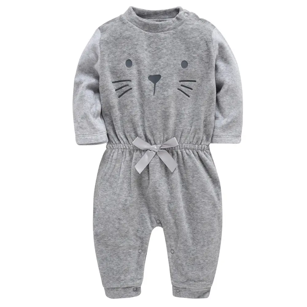 Blue Foot-Wrapped Baby Jumpsuit 3M+