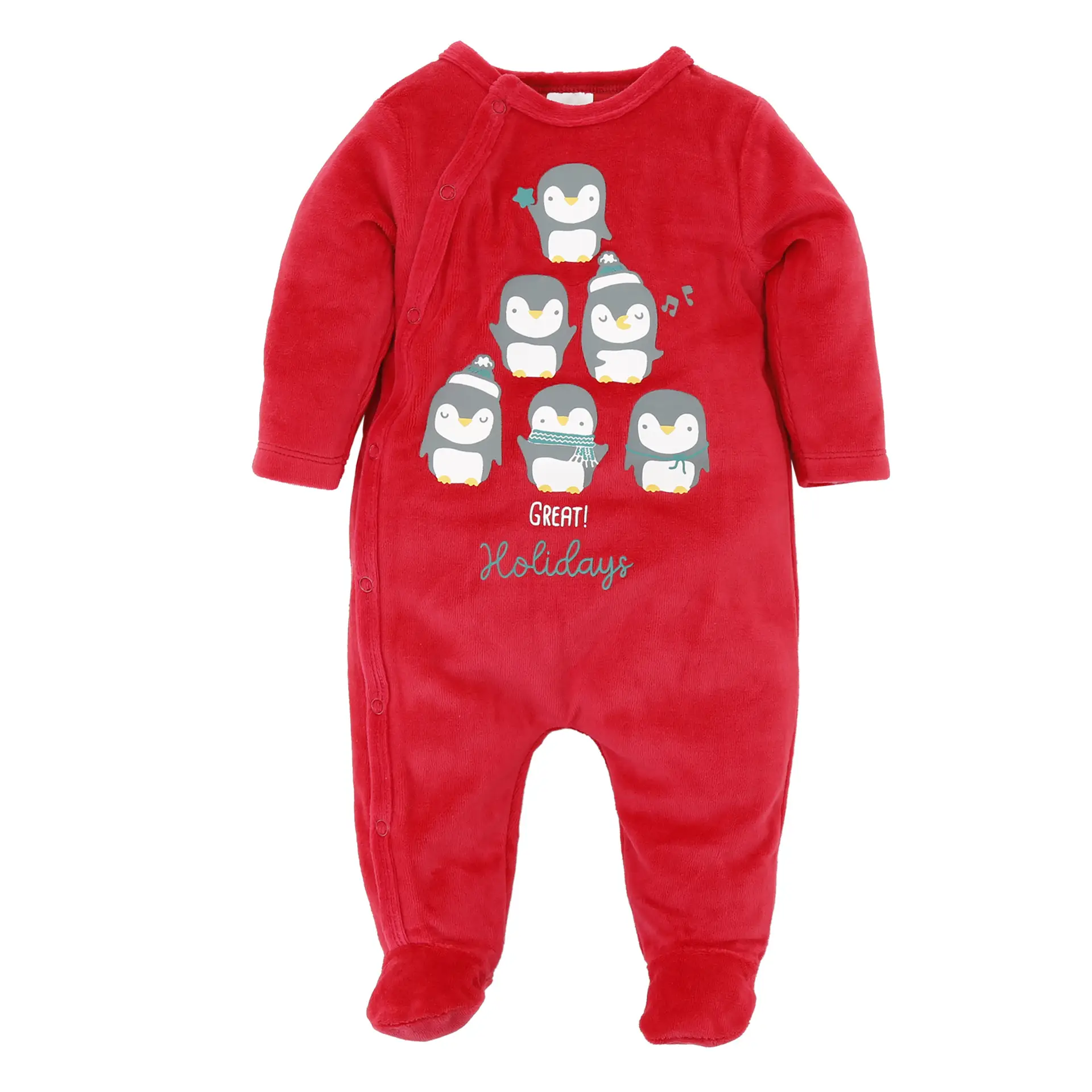 Blue Foot-Wrapped Baby Jumpsuit 3M+