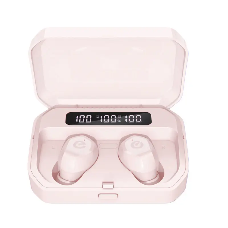 Pink Bluetooth Headset with Charging Case - Image 3