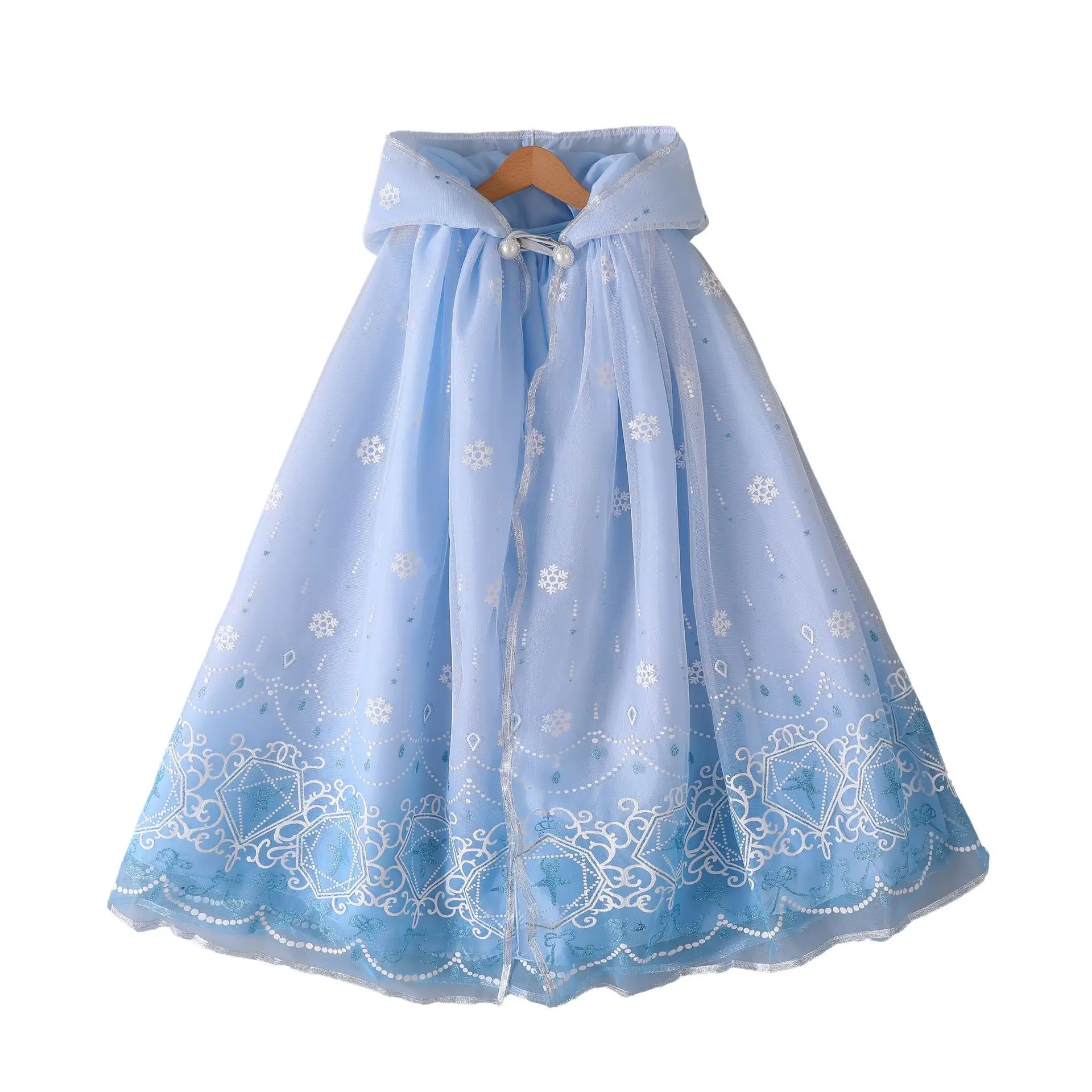 Elsa Cloak Sequined Mesh Blue Skirt for Girls - Image 18