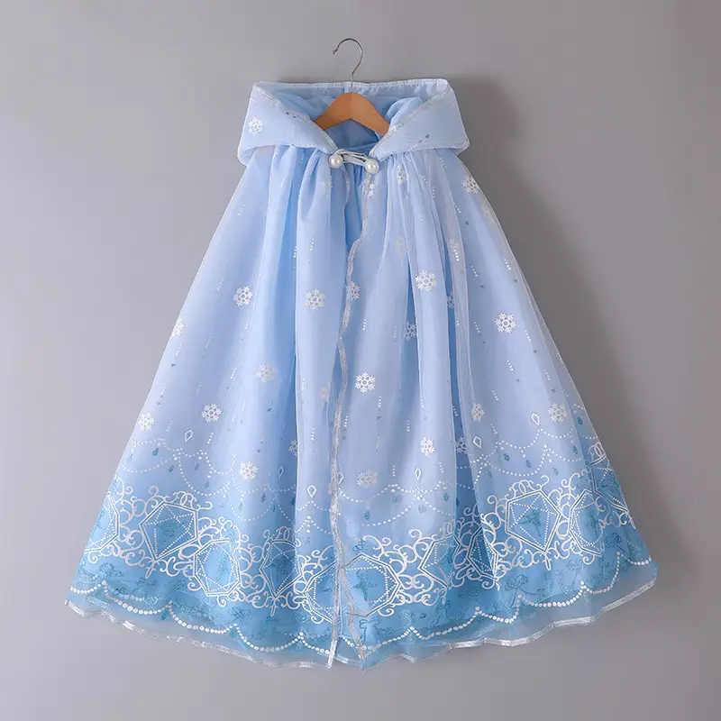 Elsa Cloak Sequined Mesh Blue Skirt for Girls - Image 11
