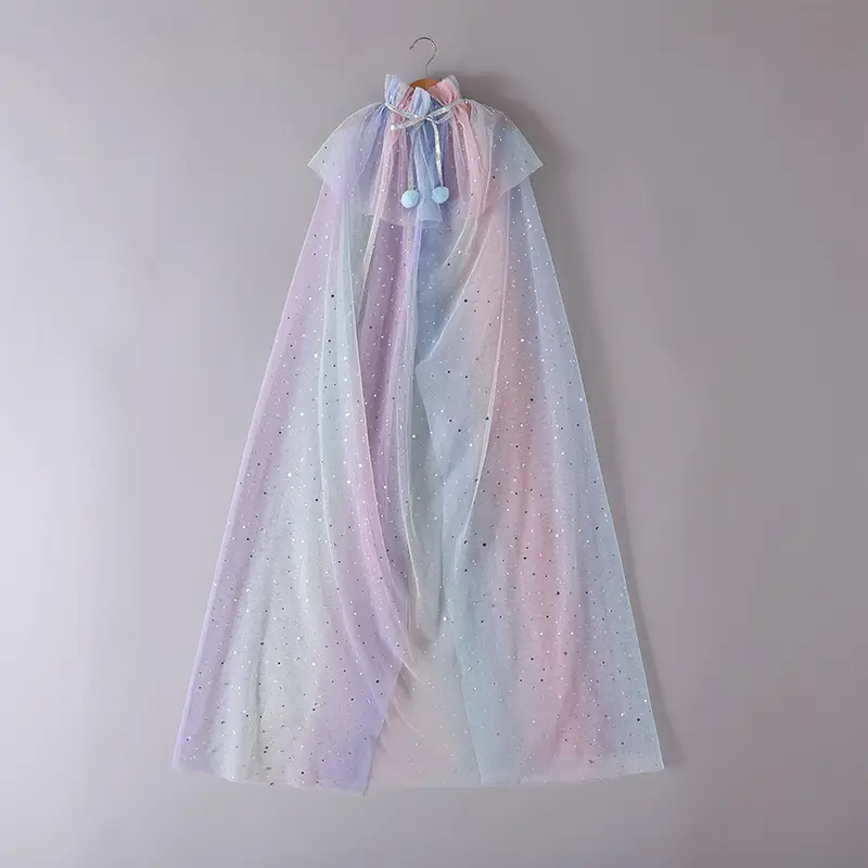 Elsa Cloak Sequined Mesh Blue Skirt for Girls - Image 12