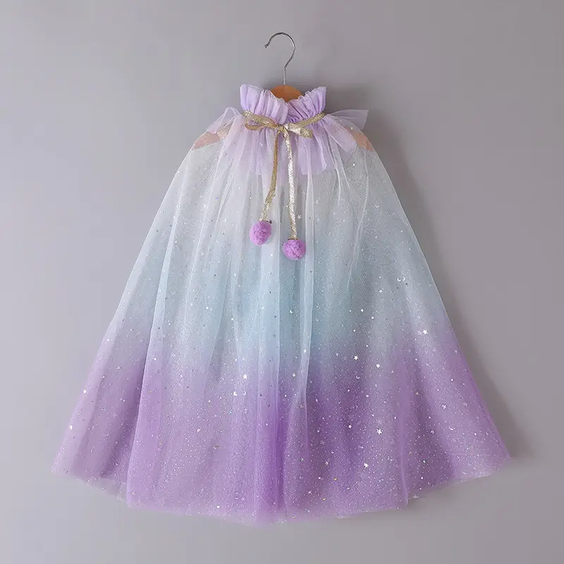 Elsa Cloak Sequined Mesh Blue Skirt for Girls - Image 9