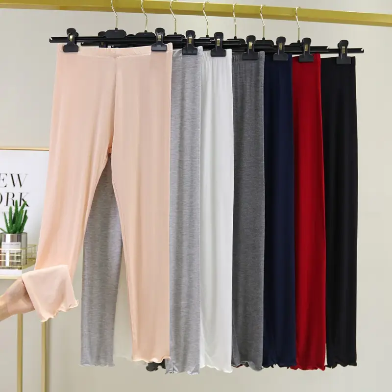 Lace Modal Slim Fit Leggings Women Summer Casual All-match Stretch Cropped Pants Thin Slim-fit Leggings - Image 7