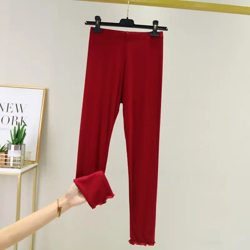 Lace Modal Slim Fit Leggings Women Summer Casual All-match Stretch Cropped Pants Thin Slim-fit Leggings - Image 2