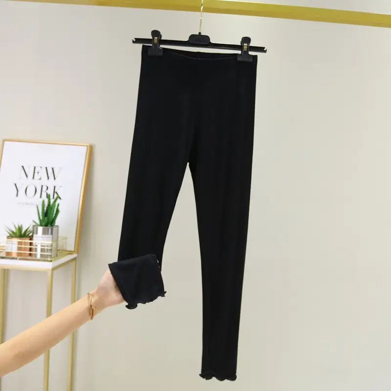 Lace Modal Slim Fit Leggings Women Summer Casual All-match Stretch Cropped Pants Thin Slim-fit Leggings - Image 3