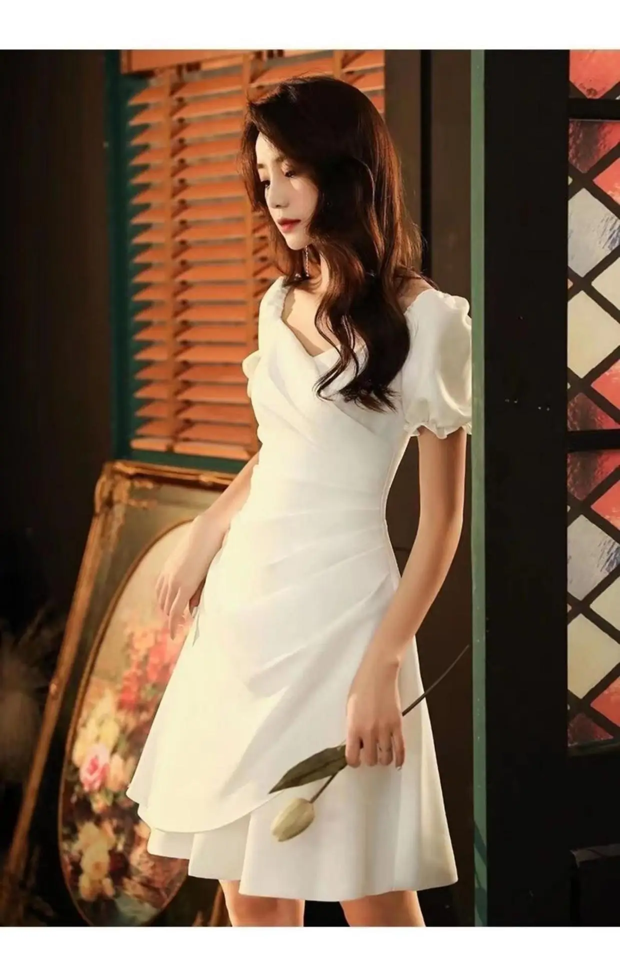 White French Style Women's Skirt Dress Small — feature 7