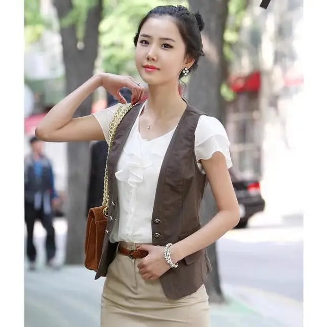 White Ruffled Button-Down Women's Shirt Short Sleeve Summer Wear
