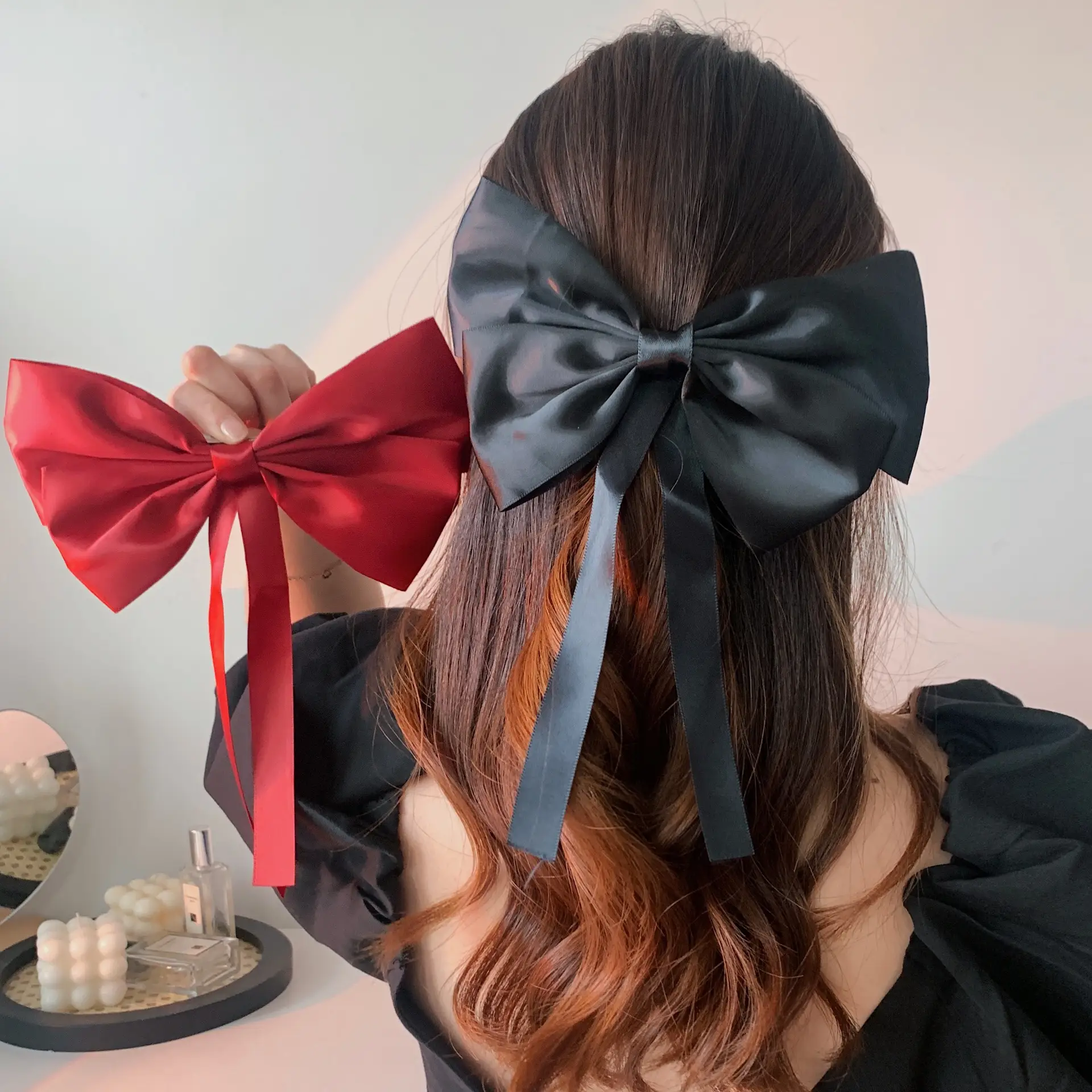 Wu Jinyan Style Black Bow Hairpin for Women - Image 10