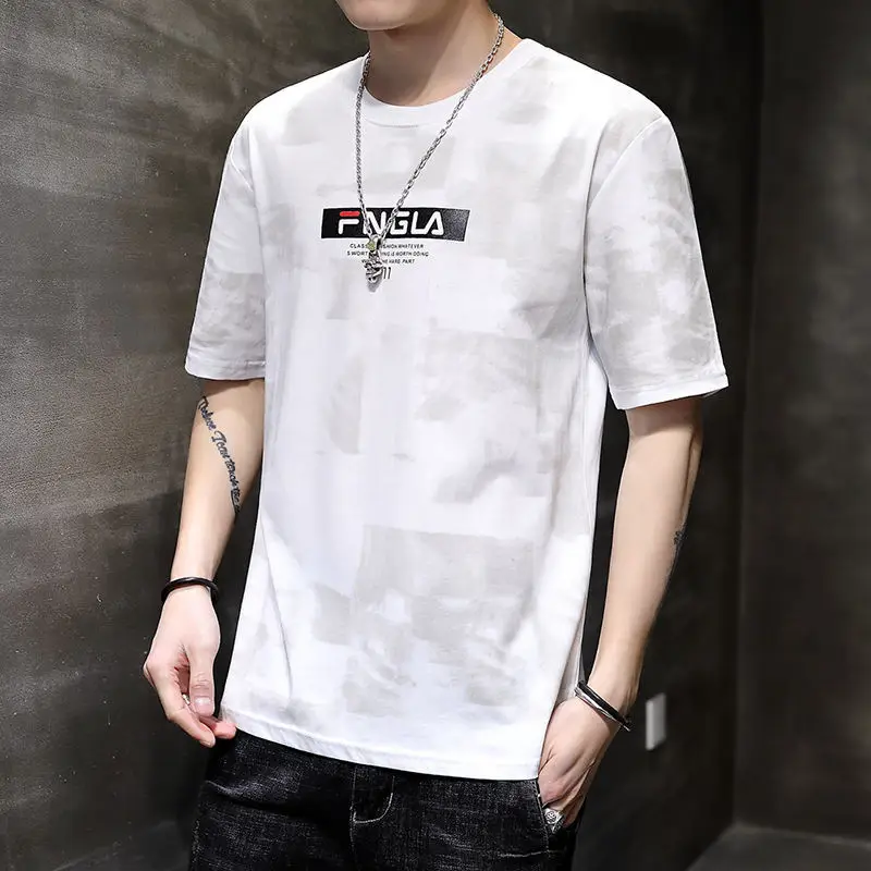 Men's 2023 Summer White Blue Striped T-Shirt Y.N.J.D - Image 21