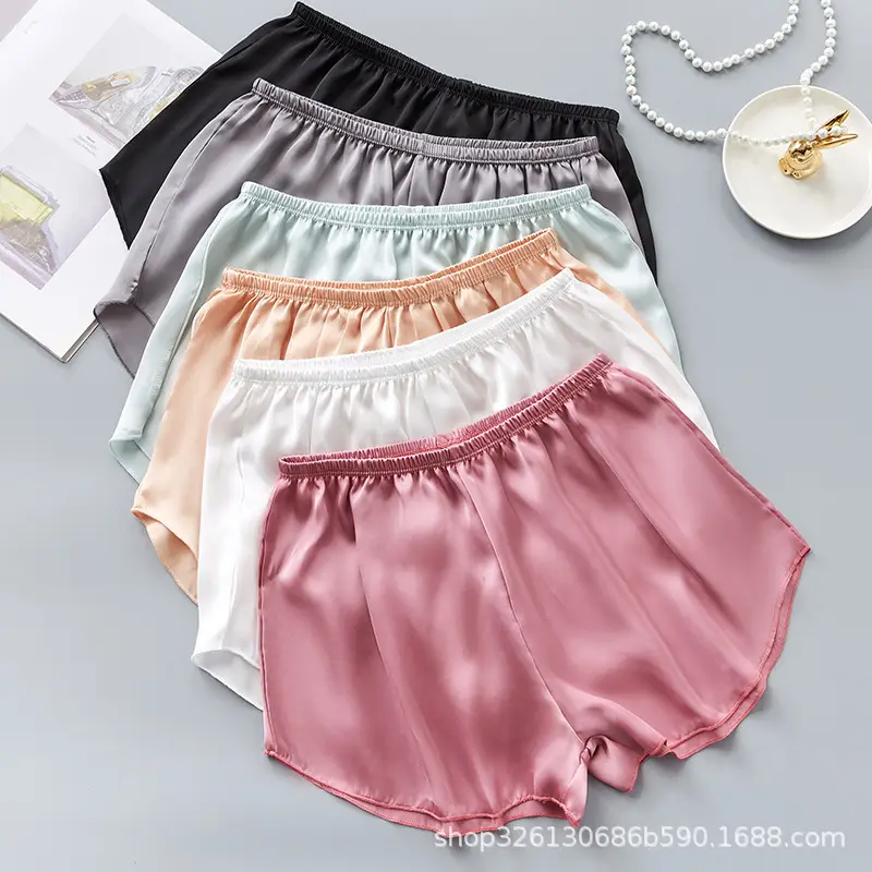 Women Plus Size Satin Shorts Light Grey - Image 12
