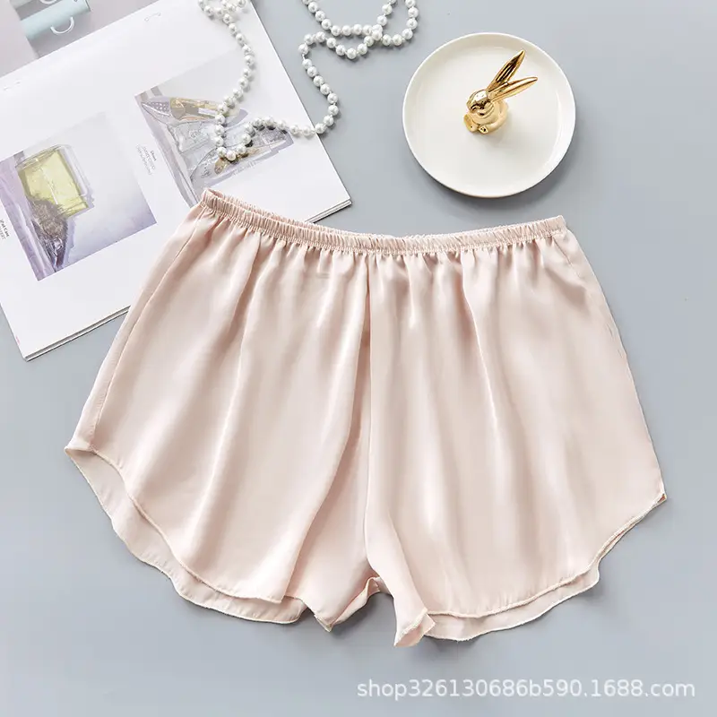 Women Plus Size Satin Shorts Light Grey - Image 3