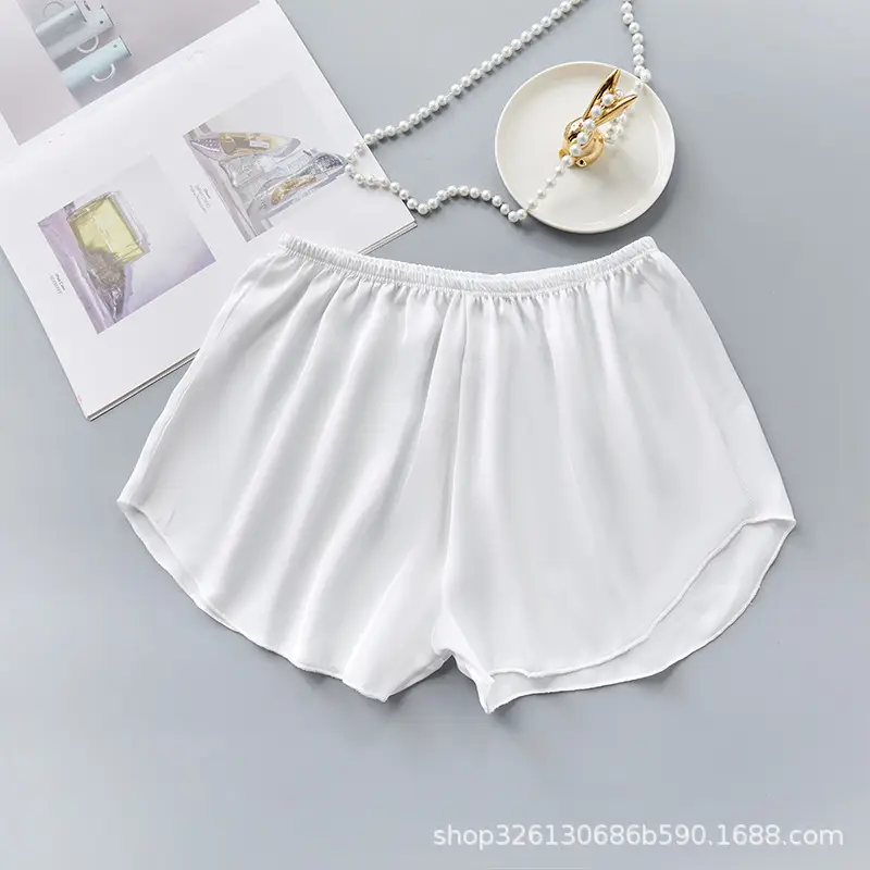 Women Plus Size Satin Shorts Light Grey - Image 4