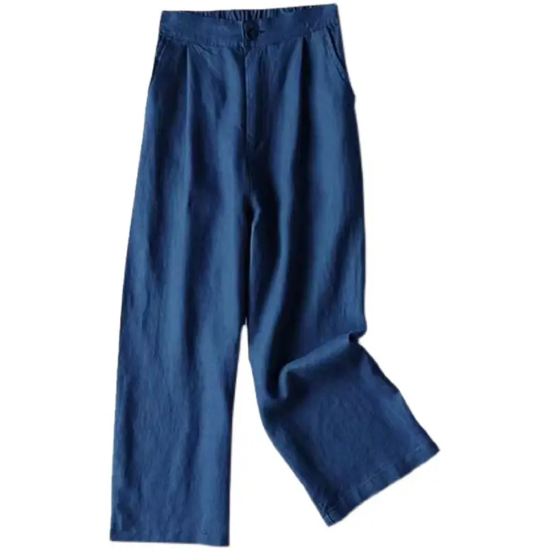 2022 White Linen Wide Leg Pants for Women - Image 11