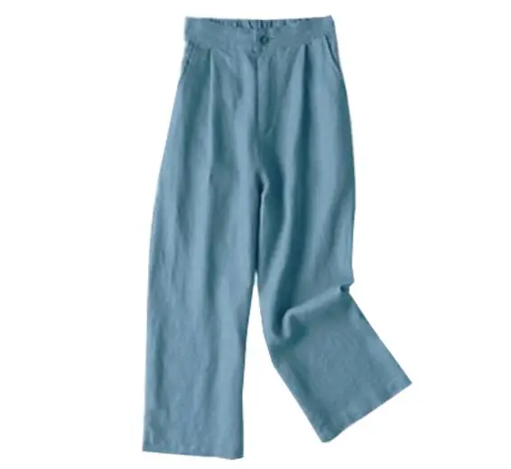 2022 White Linen Wide Leg Pants for Women - Image 4