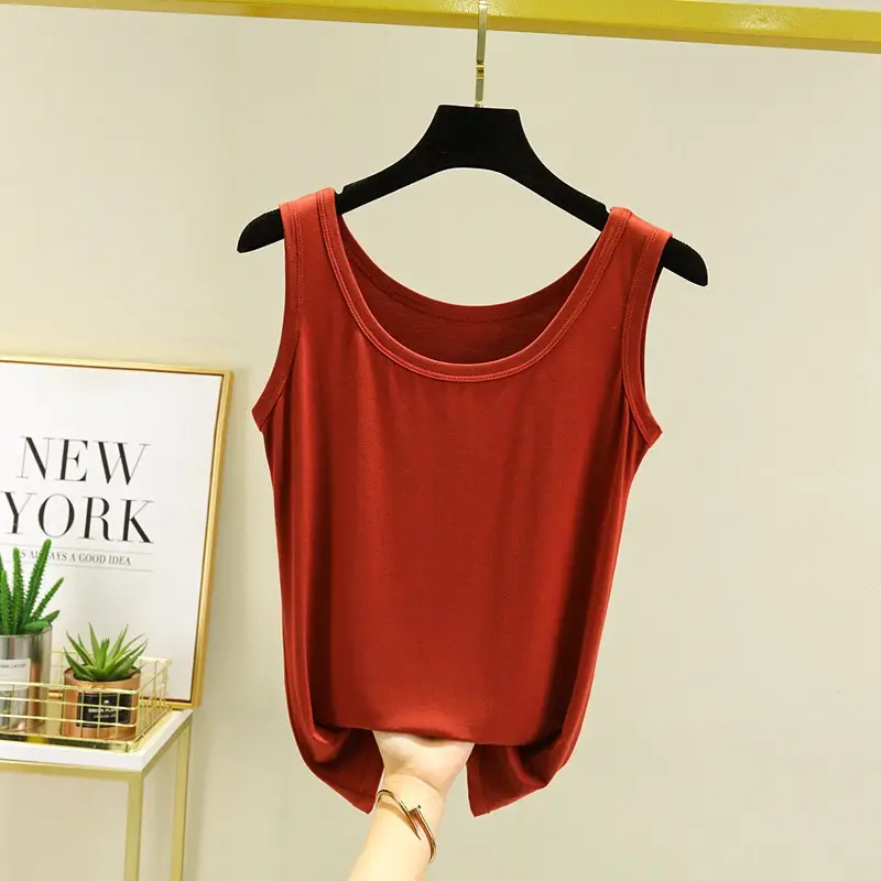 Women's Purple U-Neck Sleeveless Vest Large
