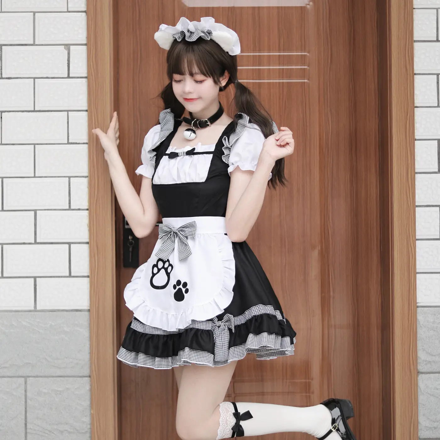 New Catwoman Maid Dress Black White Plus Size Japanese Style - Image 7