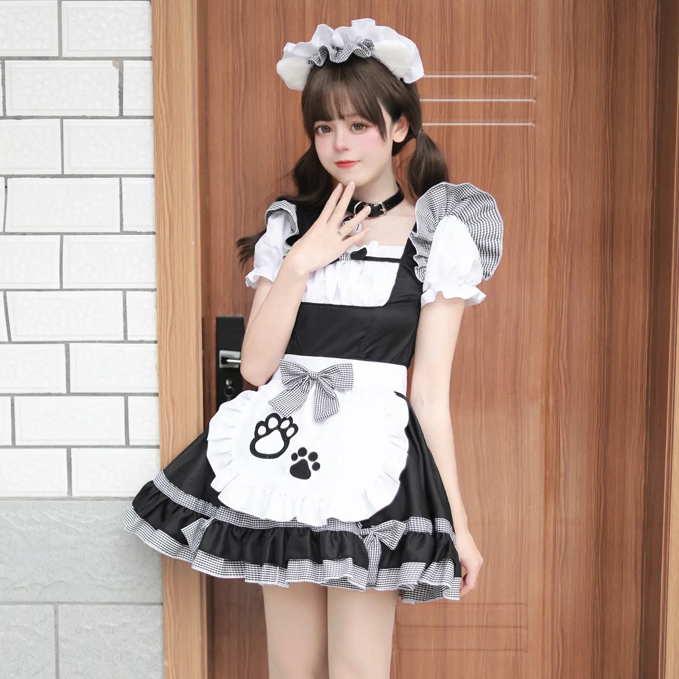 New Catwoman Maid Dress Black White Plus Size Japanese Style - Image 8