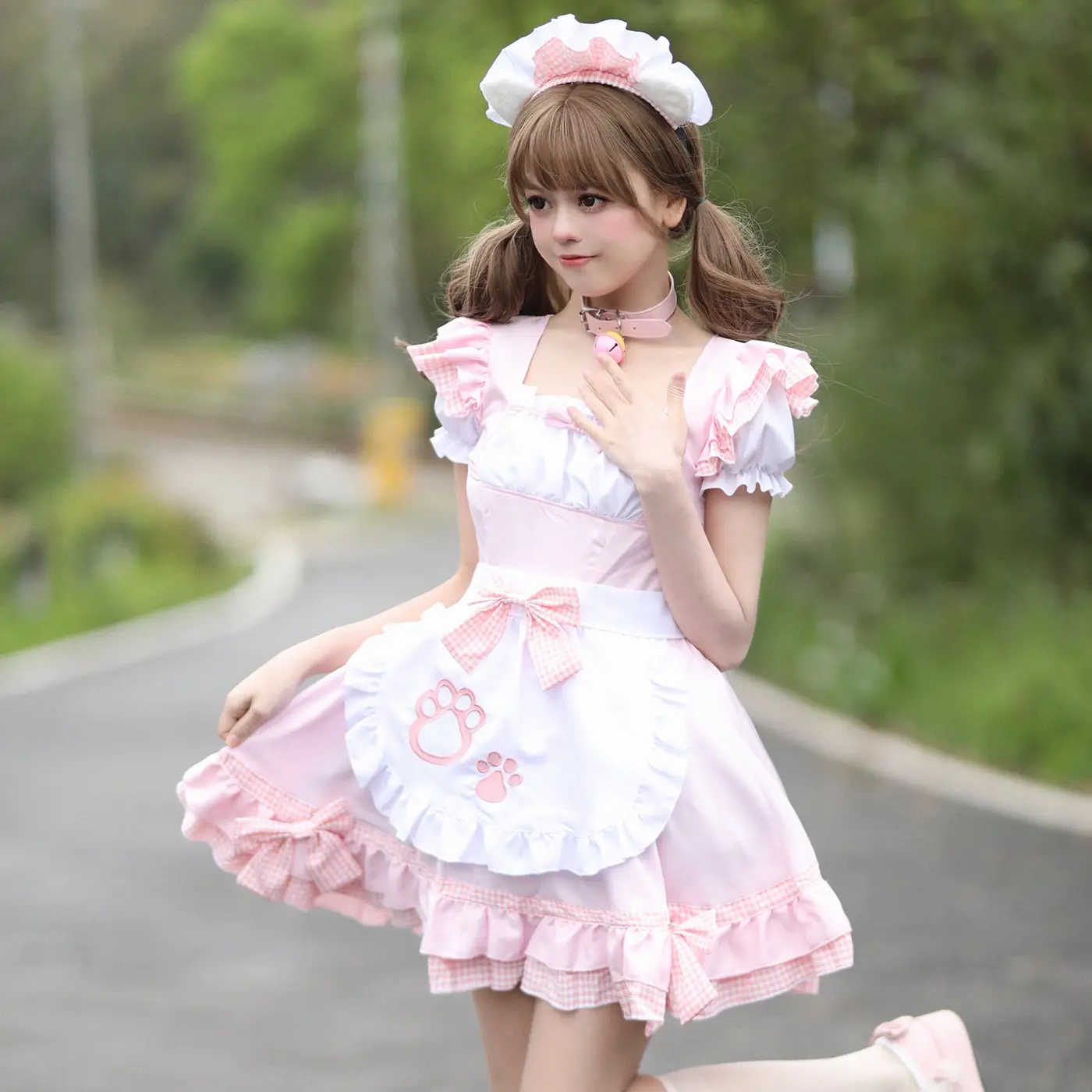 New Catwoman Maid Dress Black White Plus Size Japanese Style - Image 9