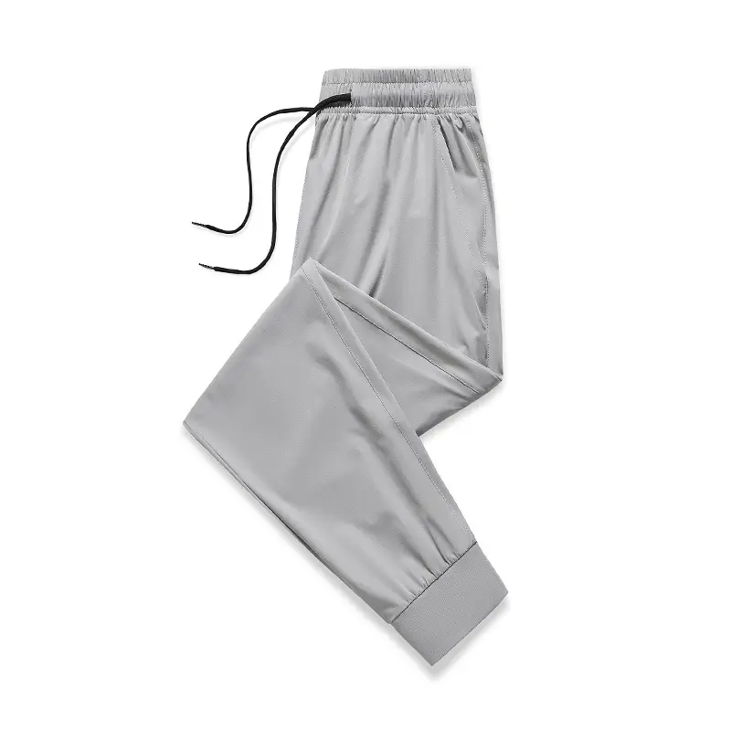 Men Grey Ice Silk Ankle Pants Breathable Casual - Image 4