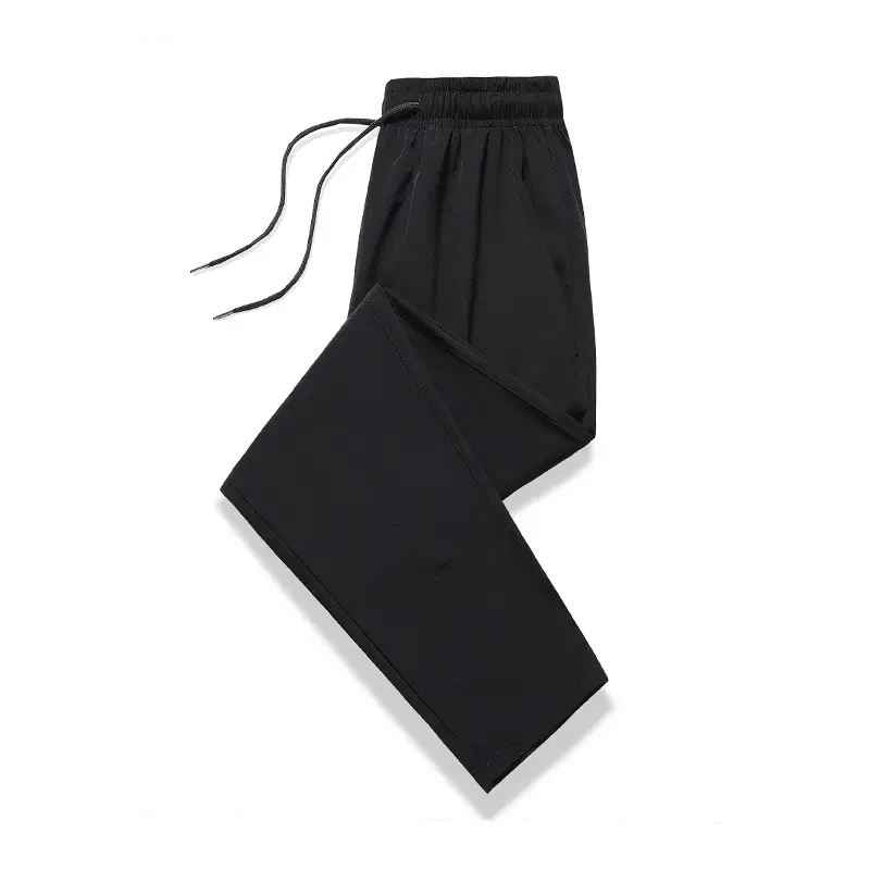 Men Grey Ice Silk Ankle Pants Breathable Casual - Image 5