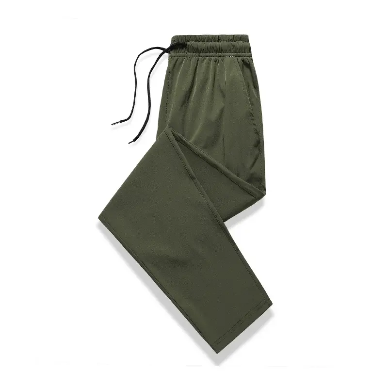 Men Grey Ice Silk Ankle Pants Breathable Casual - Image 7