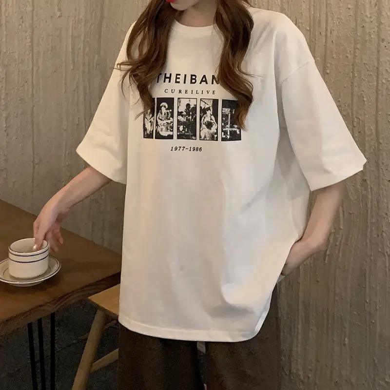 Harajuku Style Black T-Shirt Women 2025 Loose Fit — feature 23