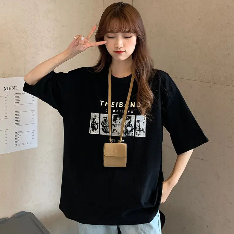 Harajuku Style Black T-Shirt Women 2025 Loose Fit — feature 30