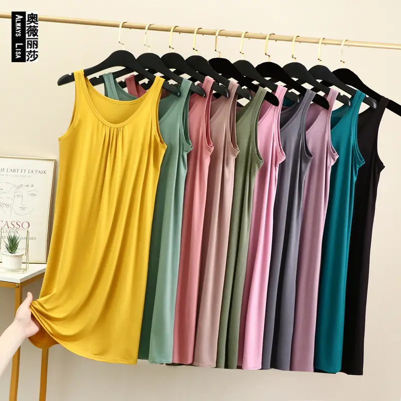 Women's Purple Sleeveless Nightgown Dress - Image 16