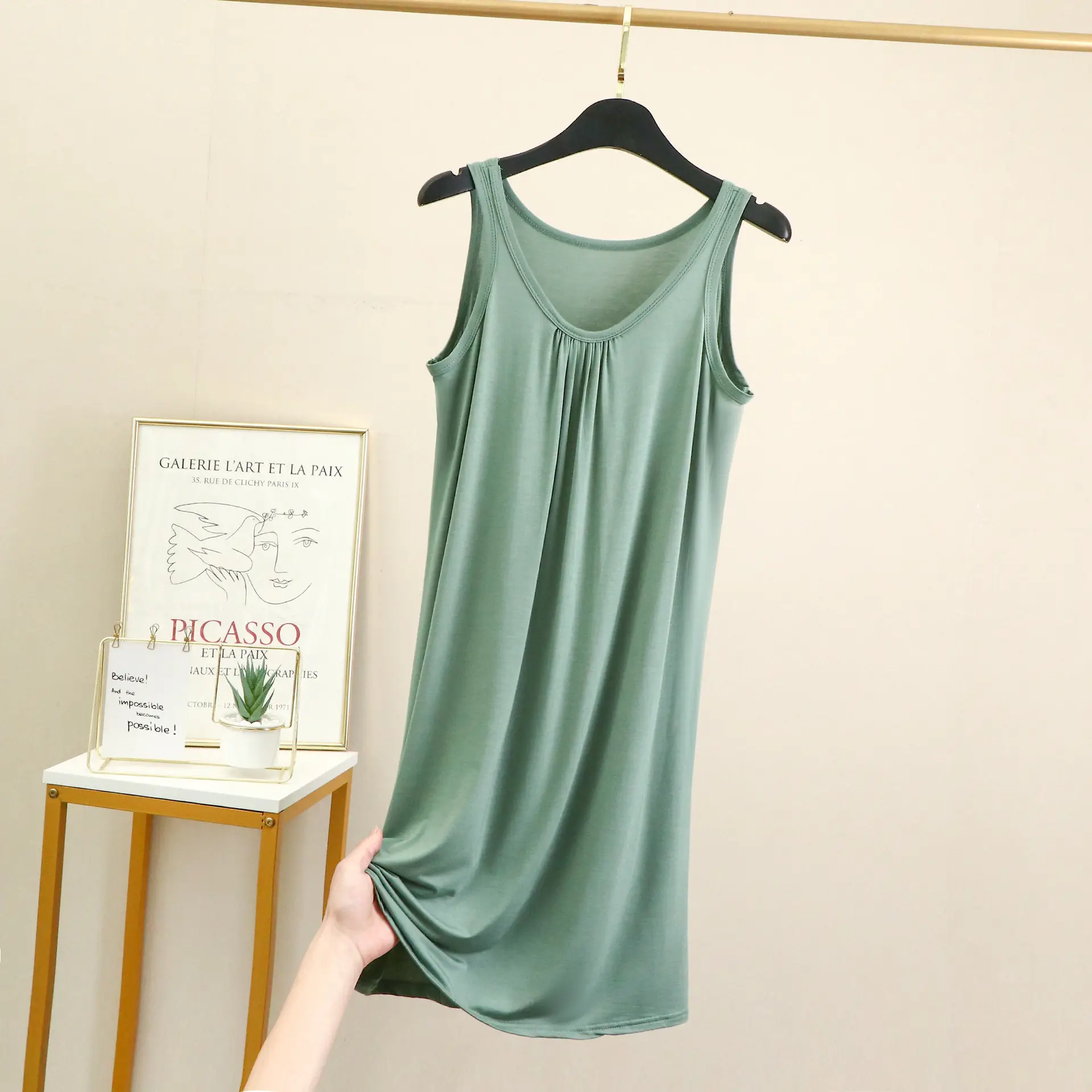Women's Purple Sleeveless Nightgown Dress - Image 17