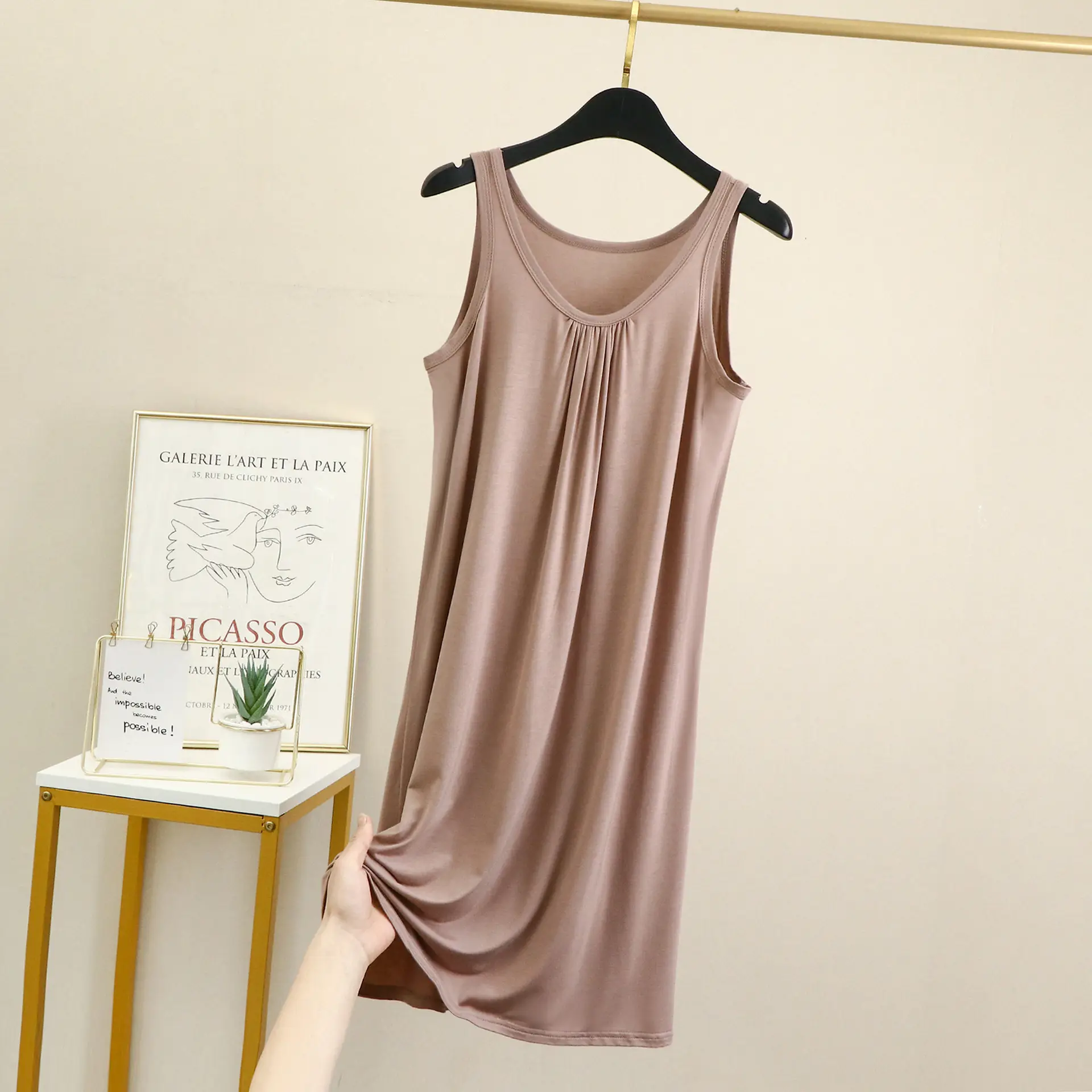 Women's Purple Sleeveless Nightgown Dress - Image 18