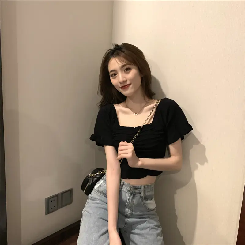 Women's Pleated Square Neck T-Shirt Summer 2025 — feature 11