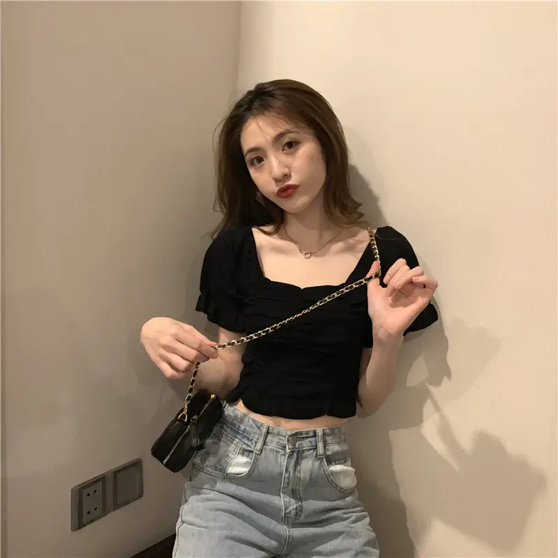 Women's Pleated Square Neck T-Shirt Summer 2025 — feature 13