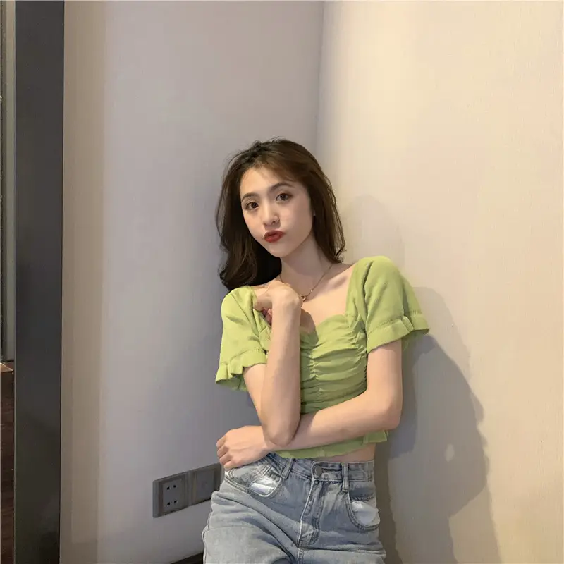 Women's Pleated Square Neck T-Shirt Summer 2025 — feature 20