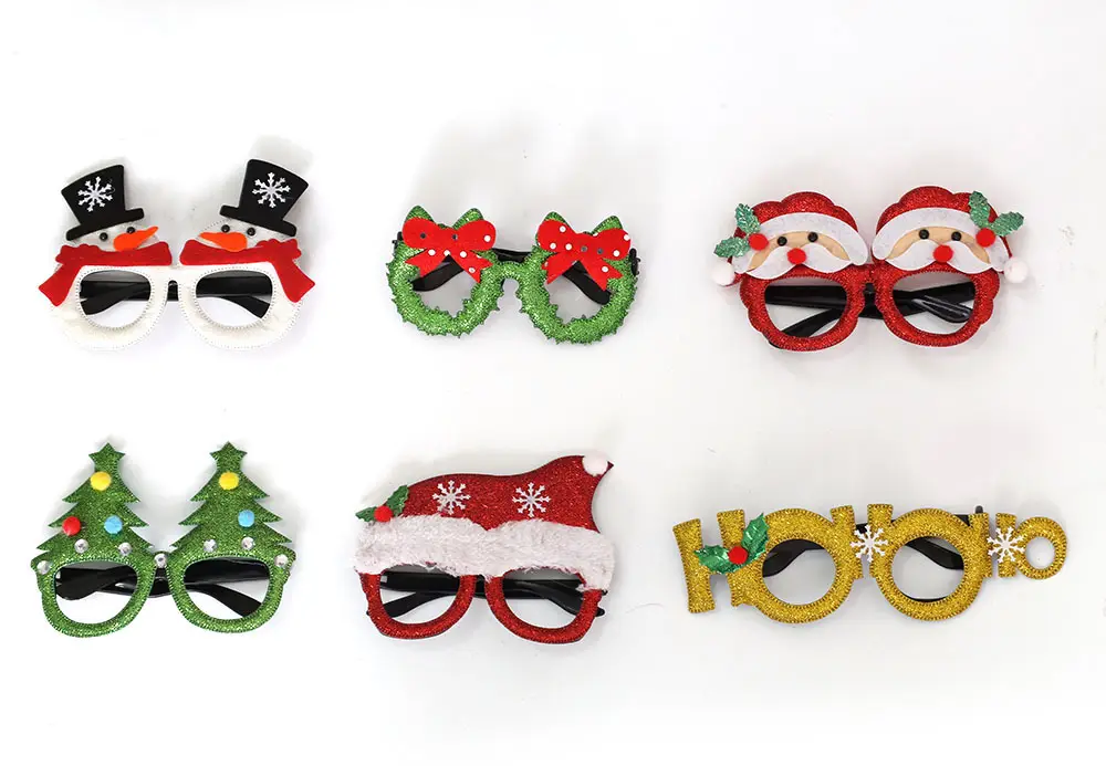 Christmas Deer Antlers Glasses Green Glitter Kids Party Decor — feature 11