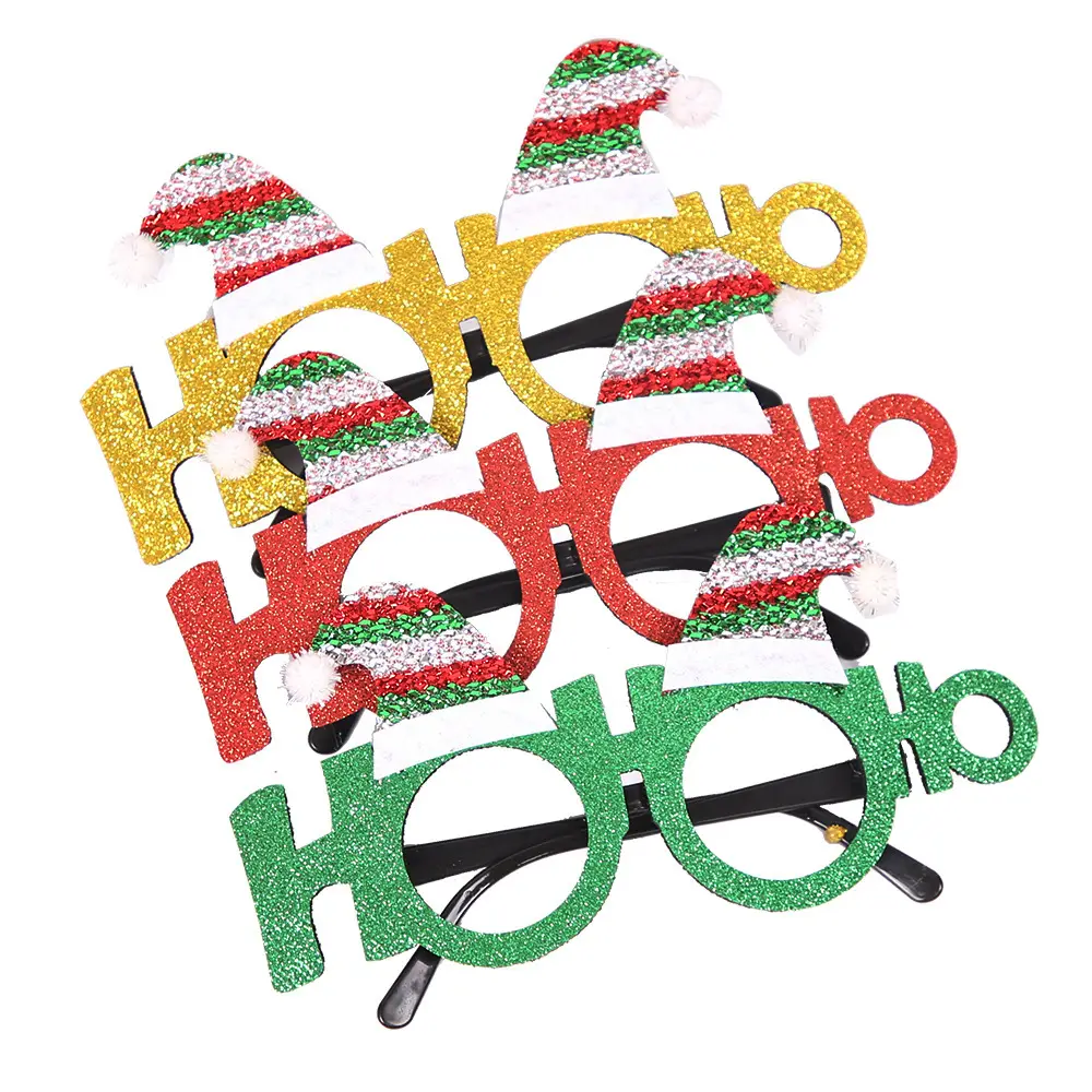 Christmas Deer Antlers Glasses Green Glitter Kids Party Decor — feature 14
