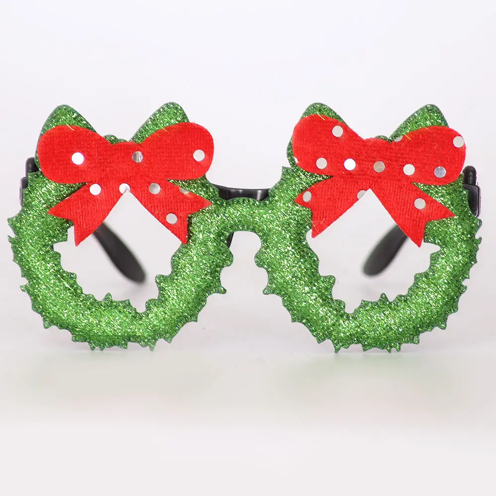 Christmas Deer Antlers Glasses Green Glitter Kids Party Decor — feature 35