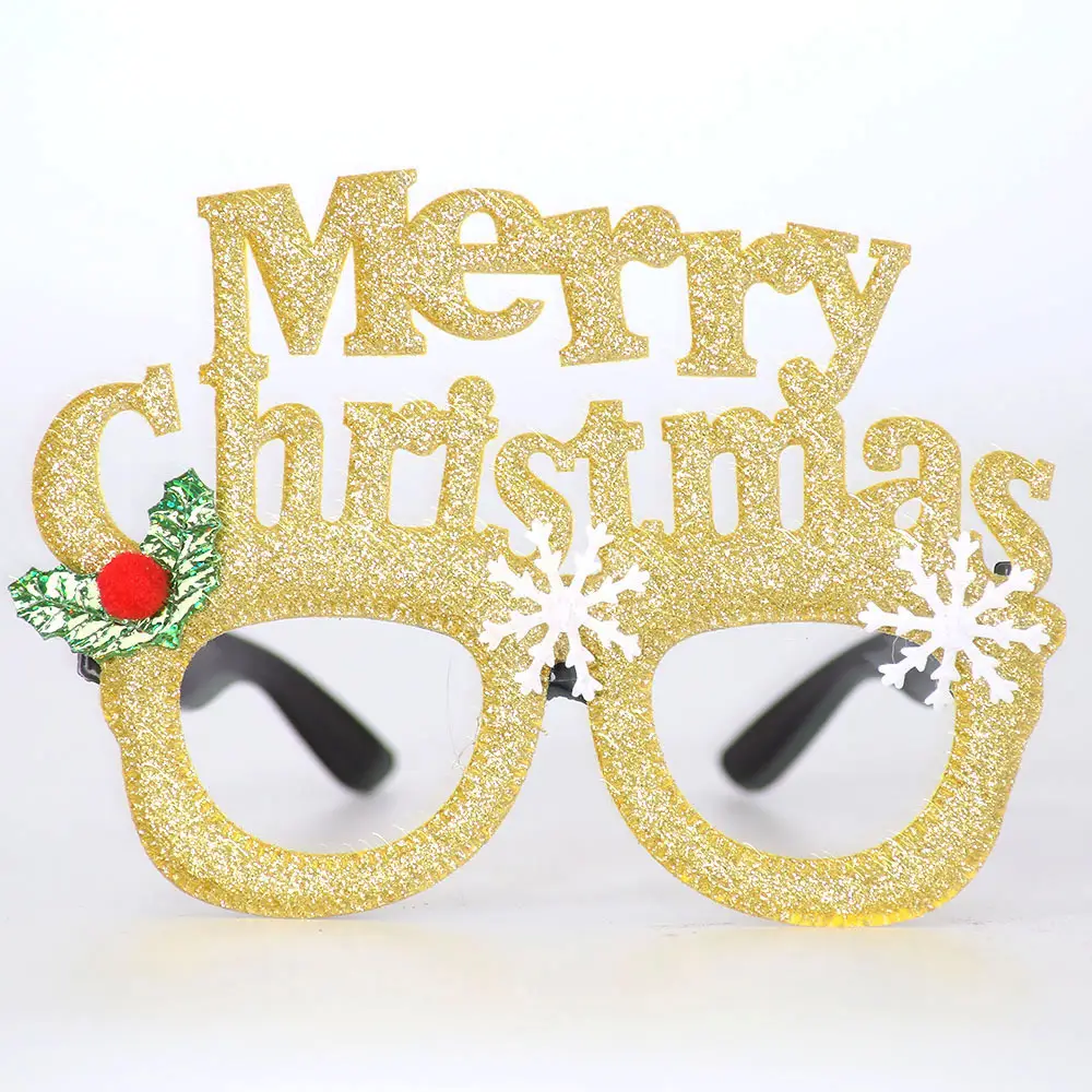 Christmas Deer Antlers Glasses Green Glitter Kids Party Decor — feature 40